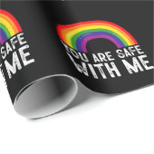 私と一緒に安全Lgbtqプライド月虹 ラッピングペーパー (ロールコーナー)