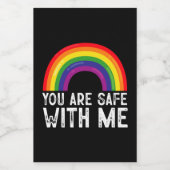 私と一緒に安全Lgbtqプライド月虹 ワインラベル (シングルラベル)