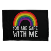 私と一緒に安全Lgbtqプライド月虹 枕カバー (正面左)