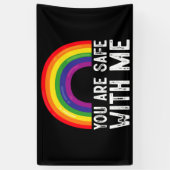 私と一緒に安全Lgbtqプライド月虹 横断幕 (縦)