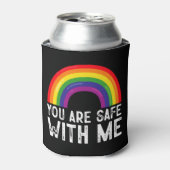 私と一緒に安全Lgbtqプライド月虹 缶クーラー (缶正面)