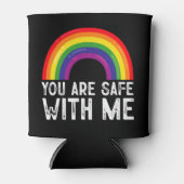 私と一緒に安全Lgbtqプライド月虹 缶クーラー (正面)