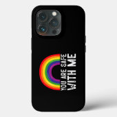 私と一緒に安全Lgbtqプライド月虹 Case-Mate iPhoneケース (裏面)