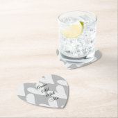 私と一緒に年をとって 愛 グレーとホワイトのハート ペーパーコースター (インサイチュ)