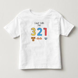 私と一緒に数えよう！1-3 – かわいい動物の学習キッズTシャツ トドラーTシャツ