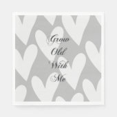 私と一緒に歳になる灰色の白いハートの結婚愛 スタンダードランチョンナプキン (正面)