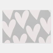 私と一緒に歳になる灰色の白いハートの結婚愛 ラッピングペーパーシート (正面2)