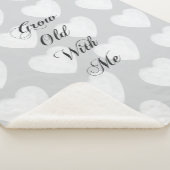 私と一緒に歳を育てる灰色の白いハート シェルパブランケット (3/4)