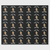 私と一緒に汚さないで掃除機Pun Dark BG ラッピングペーパー (フラット)