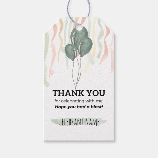 私と一緒に祝ありがとうメッセージカード ギフトタグ (正面)