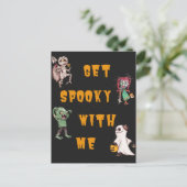 私と不気味ハロウィーンを取る ポストカード (スタンド正面)