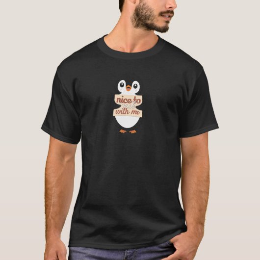 私と会えてよかった - ペンギンのサイン Tシャツ (正面)
