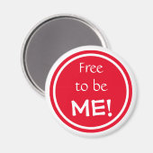 私と前向きなることは自由である赤と白 マグネット (正面/裏面)