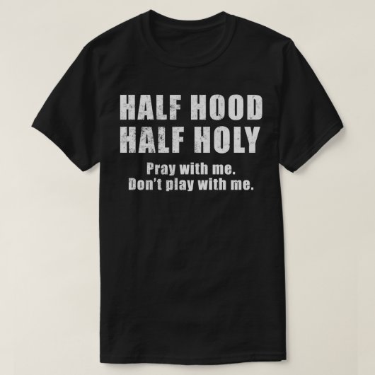 私と半分の祈フード半分の神聖な私と遊はmで tシャツ (デザイン正面)