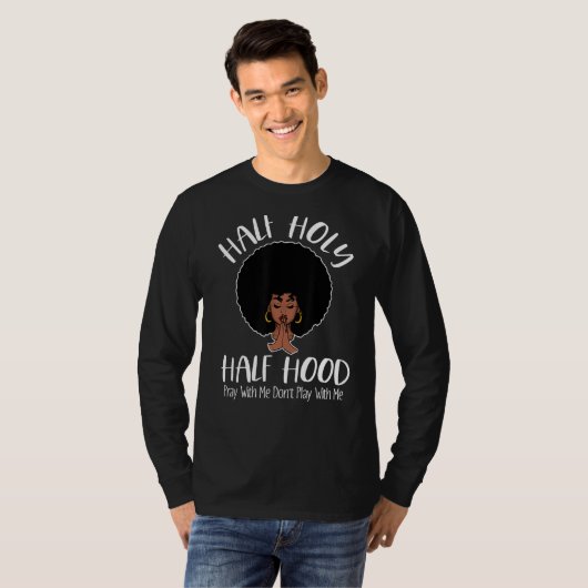 私と半分の神聖な祈半フフードはMと遊一緒にない Tシャツ (正面フル)