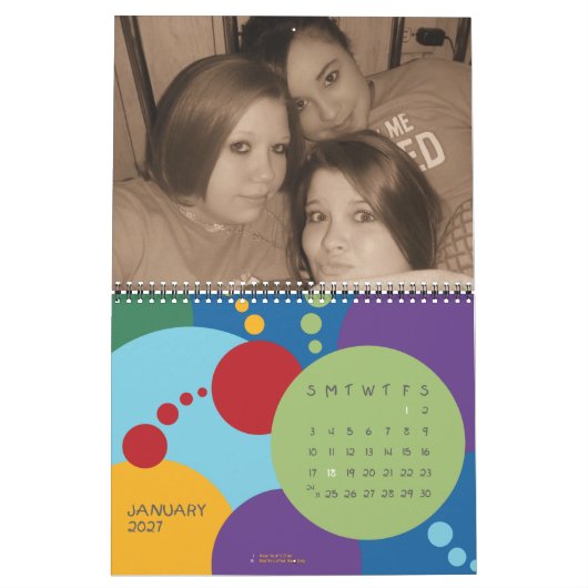 私と友人 カレンダー (1月 2027)