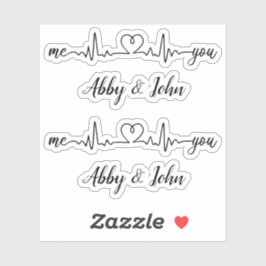 私と君ハートビートラブハートライン名前をカスタムする シール