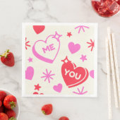 私と君ロマンチックハート紙ナプキン (インサイチュ)