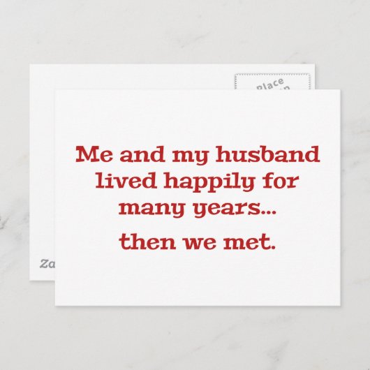 私と夫は何年も幸せに暮らしていた ポストカード (正面/裏面)