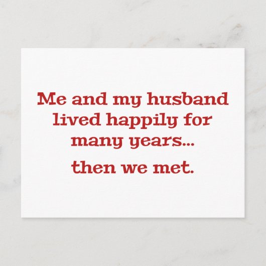 私と夫は何年も幸せに暮らしていた ポストカード (正面)