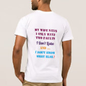 私と妻と私の欠点 Tシャツ (裏面)