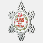 私と彼氏の初めてのクリスマス スノーフレークピューターオーナメント (右)