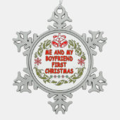 私と彼氏の初めてのクリスマス スノーフレークピューターオーナメント (正面)