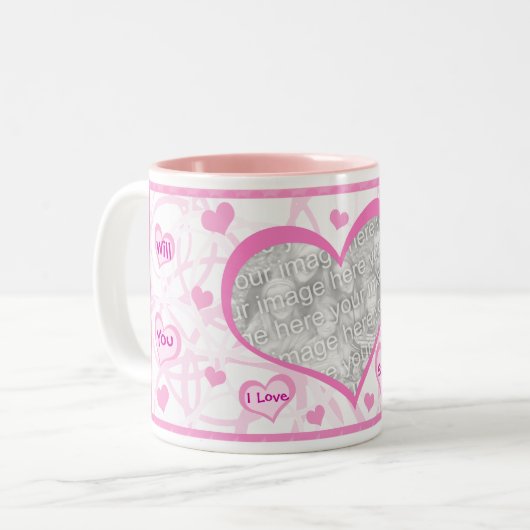 私と提案のカスタムな写真及び文字のマグ結婚して下さい ツートーンマグカップ (正面左)