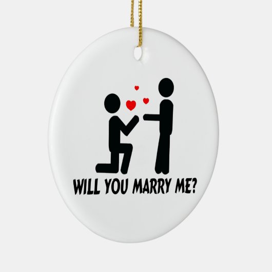 私と曲げました膝の人及び人を結婚します セラミックオーナメント (右)