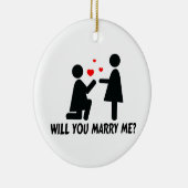 私と曲げました膝の女性及び女性を結婚します セラミックオーナメント (右)