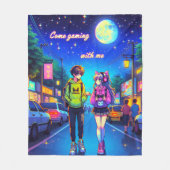 私と来のアニメゲーム | フリースブランケット (正面)