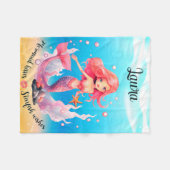 私と来一緒に泳いで フリースブランケット (正面(横))