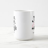 私と犬のカップルのミニマリストギフト コーヒーマグカップ (中央)