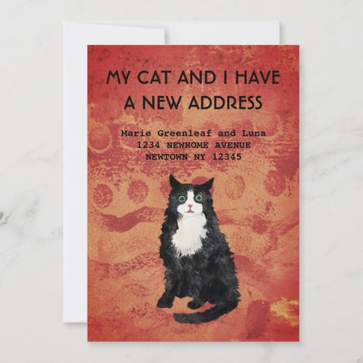 私と猫の引っ越しのお知らせです 案内状 (正面)