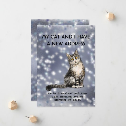 私と猫の引っ越しのお知らせ 案内状 (正面/裏面インサイチュ)