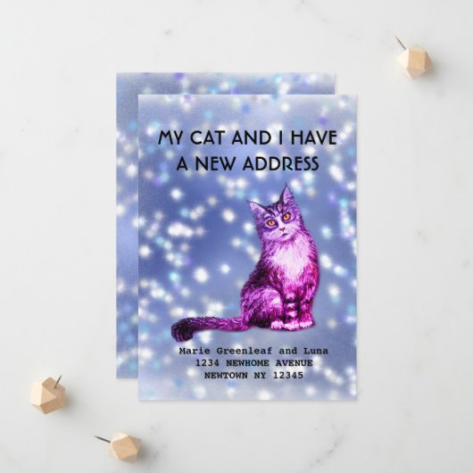 私と猫の引っ越しのお知らせ 案内状 (正面/裏面インサイチュ)