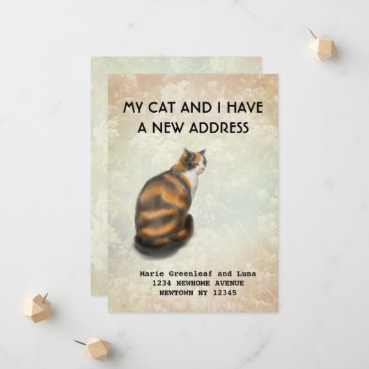私と猫の引っ越しのお知らせ 案内状 (正面/裏面インサイチュ)