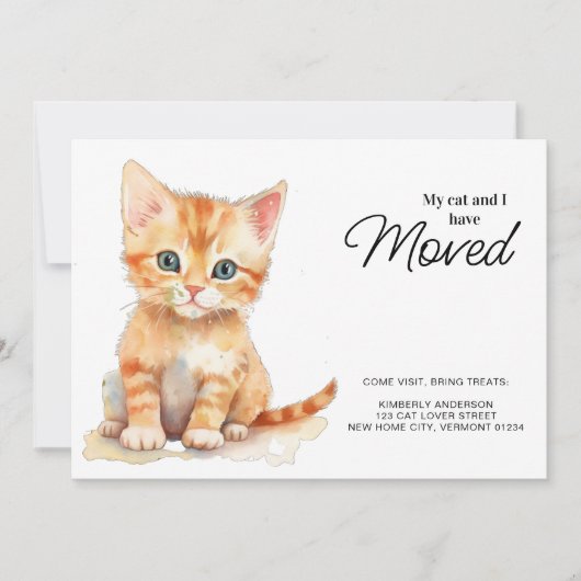 私と猫はオレンジ色の子猫を動かしている 案内状 (正面)
