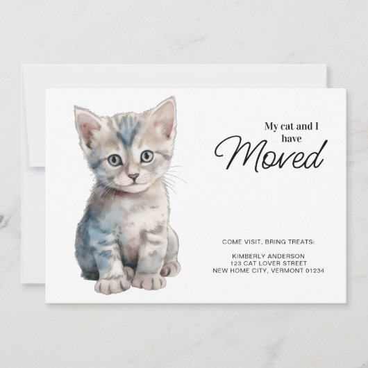 私と猫はグレーの子猫を引っ越してきた 案内状 (正面)