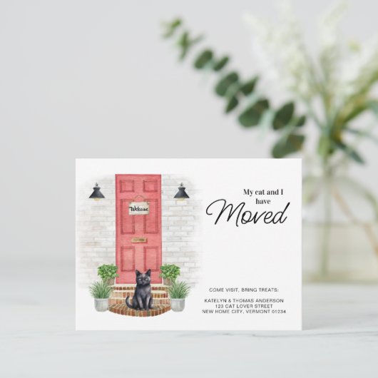 私と猫は赤い扉を動かしている 案内ポストカード (スタンド正面)