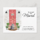 私と猫は赤い扉を動かしている 案内ポストカード (正面)