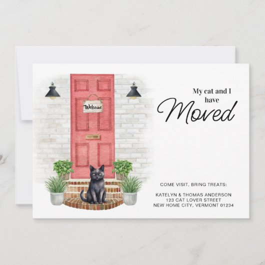 私と猫は赤い扉を動かしている 案内状 (正面)