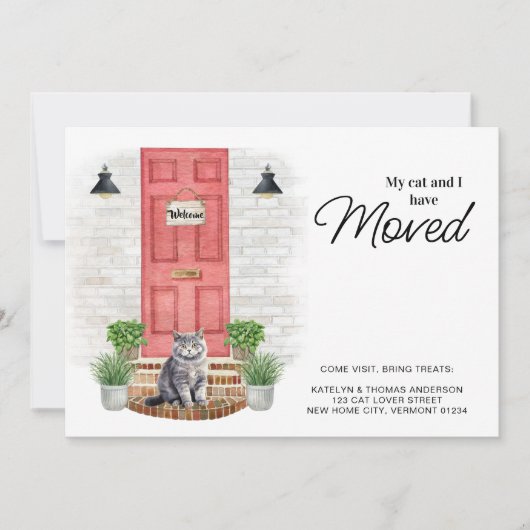 私と猫は赤い扉を動かしている 案内状 (正面)