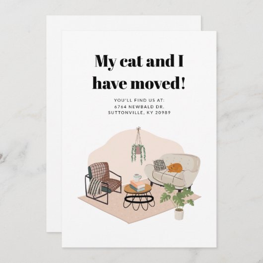 私と猫は転居先を変えた 案内状 (正面/裏面)