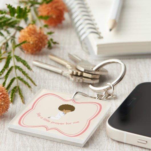 私と私たち全員のための小さな賛美祈りの言葉を言う キーホルダー (正面右)