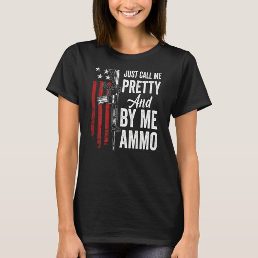 私と私にアムモかわいらしウムの女性Ar15 Gを呼び出す Tシャツ (正面)