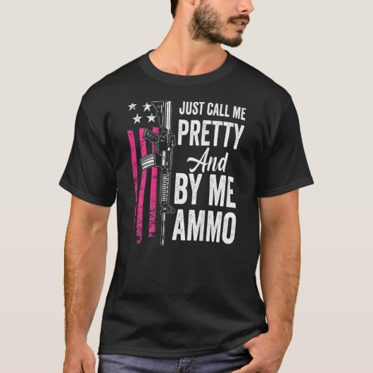 私と私にAmmoレデかわいらしース買Ar15 Gを呼び出す Tシャツ (正面)