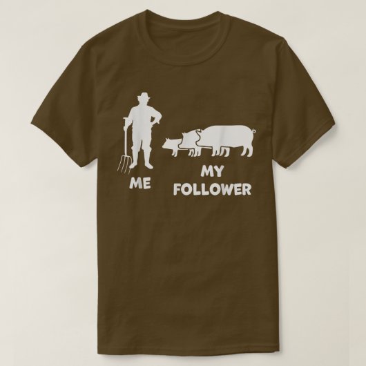私と私のフォロワーのおもしろい農家豚農家 Tシャツ (デザイン正面)