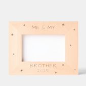 私と私の兄の兄弟姉妹新生児と年 レーザー彫刻フレーム (正面)