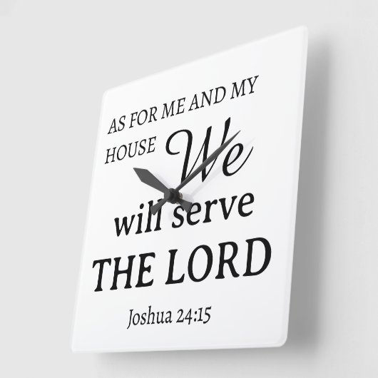 私と私の家についてJoshua 24:15 スクエア壁時計 (傾斜)